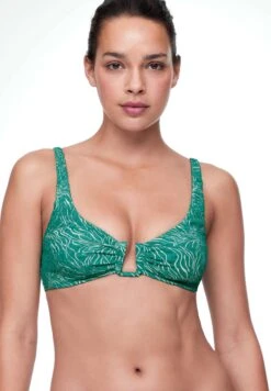 Oysho U-Neck Halter - Bikini Pezzo Sopra - Mottled Turquoise