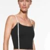 Oysho Comfortlux Strappy With PipingTopBlack Donna T-shirt E Top OY141D09J-Q11 -Oysho Negozio 0826d552c2a145889dfa4098dfb6095a