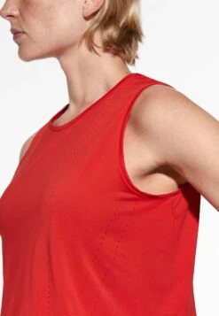 Oysho Cropped Microperforated Technical Sleeveless- Top - Red -Oysho Negozio 0a5ee78fcc7448148a266e206da60991