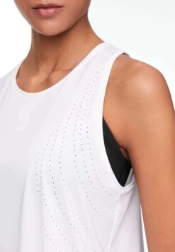 Oysho Microperforated Technical SleevelessTopWhite Donna T-shirt E Top OY121D072-A11 -Oysho Negozio 4186c9576658468f826e16f2feee3bc1