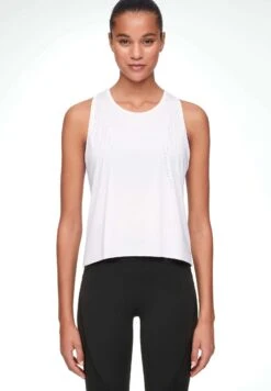 Oysho Microperforated Technical SleevelessTopWhite Donna T-shirt E Top OY121D072-A11
