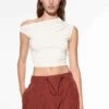 Oysho Asymmetrical RuchedTopWhite Donna T-shirt E Top OY121D07A-A11