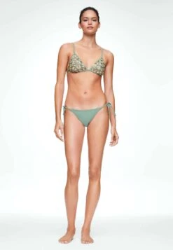 Oysho With Ties Bikini Pezzo SottoGreen Donna Moda Mare OY181I0O1-M11