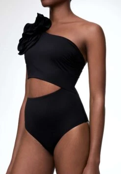 Oysho Floral Asymmetric - Costume Da Bagno - Black -Oysho Negozio 4e68c71b786648f18857ac83e793369e