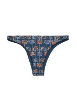 Oysho Palm Tree Medium-Coverage - Bikini Pezzo Sotto - Blue -Oysho Negozio 50025df9619841ef847f46ed7dc70628