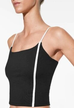 Oysho Comfortlux Strappy With PipingTopBlack Donna T-shirt E Top OY141D09J-Q11 -Oysho Negozio 6b1cc2b24a7d4c57a3b0dee54305ce01