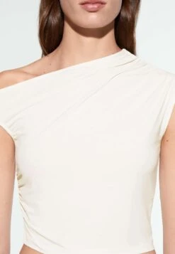 Oysho Asymmetrical RuchedTopWhite Donna T-shirt E Top OY121D07A-A11 -Oysho Negozio 6d8768ab9edf4fbc9383f489123ab2e8