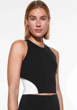 Oysho Compressive Blocks TankTopBlack Donna T-shirt E Top OY141D09G-Q11