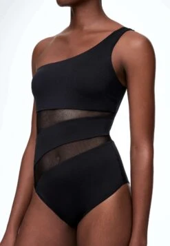 Oysho Sheer Panel AsymmetricCostume Da BagnoBlack Donna Moda Mare OY181G07P-Q11 -Oysho Negozio 82fc95b0525d48769fdef21bd958f70a