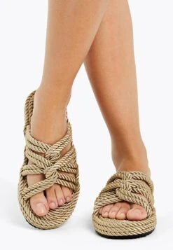 Oysho Rope - Ciabattine - Gold Coloured