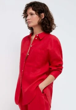 Oysho GinghamLong-Sleeved - Camicia - Red