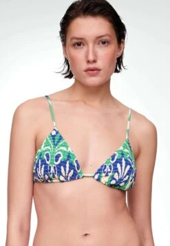 Oysho Smock Stamp Print TriangleBikini Pezzo SopraGreen Donna Moda Mare OY181E00F-M11