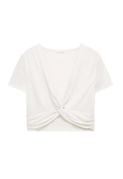 Oysho Short-Sleeved V-NeckT-Shirt BasicOff White Donna T-shirt E Top OY121D06J-A11 15 Oysho Short-Sleeved V-NeckT-Shirt BasicOff White Donna T-shirt E Top OY121D06J-A11 -Oysho Negozio a1c408e0004d4e649b94d821b00b2531