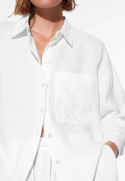 Oysho GinghamLong-Sleeved - Camicia - White -Oysho Negozio b4cb3a1f5b2a46d3828af14af0db75a8
