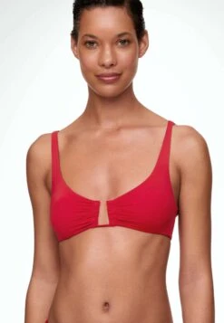 Oysho U-Neck Halter - Bikini Pezzo Sopra - Red