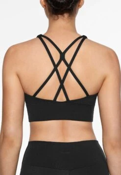 Oysho Strappy Back - Reggiseno Sportivo Con Sostegno Medio - Black -Oysho Negozio b7cef56dbf4e44299cfe99a754d9b269