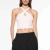 Oysho Comfortlux With Crossover Neckline And Cups - Top - White