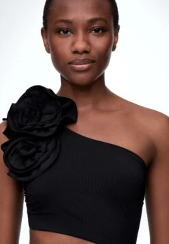 Oysho Floral Asymmetric - Costume Da Bagno - Black -Oysho Negozio c4878aafa17649c09616a5c2609cddca