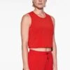 Oysho Cropped Microperforated Technical Sleeveless- Top - Red -Oysho Negozio c59c8b6b2dd941f3bde29b40f27fe078