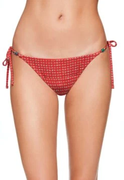 Oysho Print Medium-Coverage With TiesBikini Pezzo SottoRed Donna Moda Mare OY181I0O2-G11