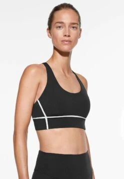 Oysho Medium-Support Sports - Bustino - Black