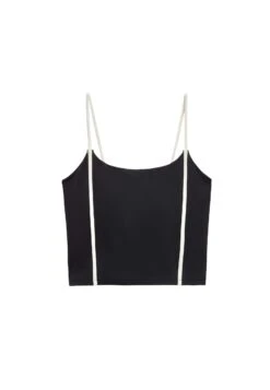 Oysho Comfortlux Strappy With PipingTopBlack Donna T-shirt E Top OY141D09J-Q11 -Oysho Negozio e9cd669e7c274f42a61eaba722b5716f