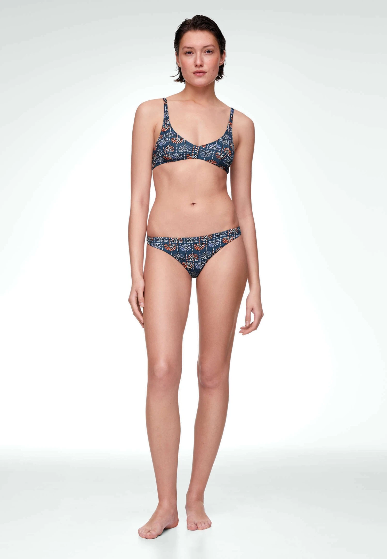 Oysho Palm Tree - Bikini Pezzo Sopra - Blue 4 Oysho Palm Tree - Bikini Pezzo Sopra - Blue - immagine 2