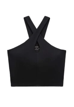 Oysho Comfortlux With Crossover Neckline And Cups - Top - Black -Oysho Negozio edcd1bdf6aa640ffaa8a223edbf6ac74