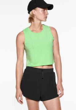 Oysho Cropped Microperforated Technical Sleeveless- Top - Light Green -Oysho Negozio ee7be95492674c6581c2f068e2a3732d