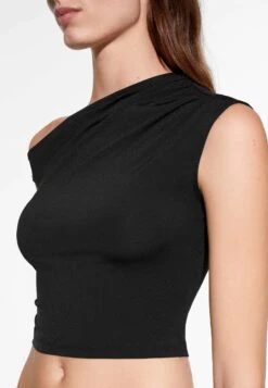 Oysho Asymmetrical RuchedTopBlack Donna T-shirt E Top OY121D07A-Q11 -Oysho Negozio fca0826f89a64c6bb2be31c2b46fac2b