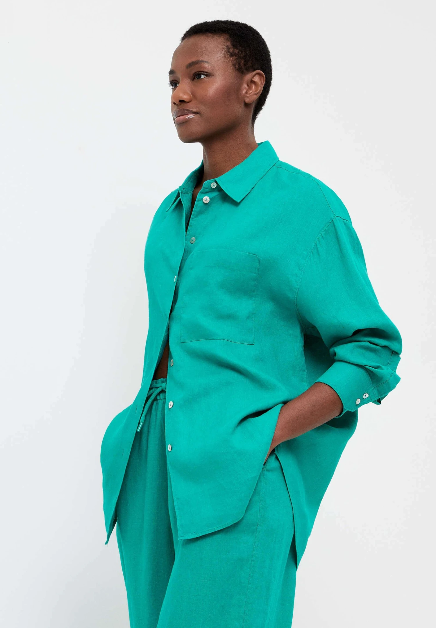 Oysho GinghamLong-SleevedCamiciaMottled Turquoise Donna Camicie E Bluse OY121E06K-L11 3 Oysho GinghamLong-SleevedCamiciaMottled Turquoise Donna Camicie E Bluse OY121E06K-L11